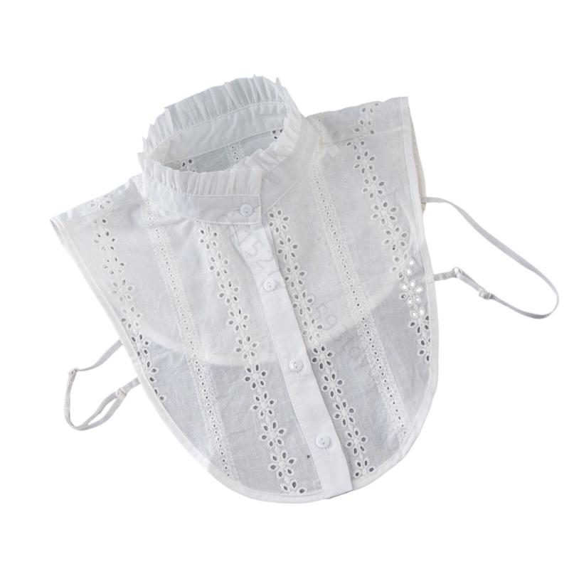Elegant White Lace Detachable Collar Half Shirt For Women Fashion Apparel XXFB