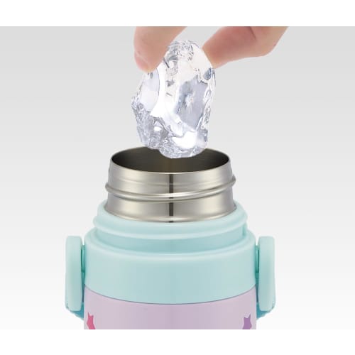 Skater Children's Water Bottle, 2-Way, 470ml (Direct Drinking) or 430ml (Cup Drinking), Little Unicorn Design, Stainless Steel, Insulated, Lightweight