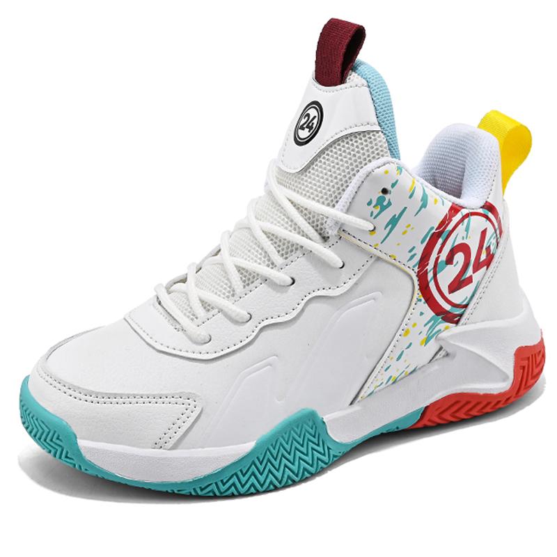 

31-40 Детские и подростковые размеры плюс сайз Нескользящие Износостойкие Модные высокие баскетбольные кроссовки Спортивная обувь 40 светло-синий/белый