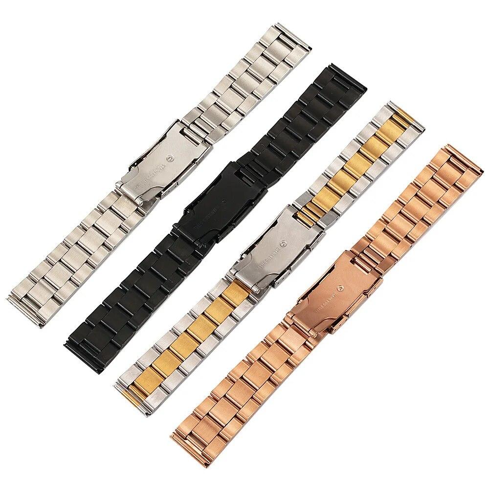 18mm Ocelový Řemínek Hodinek Nerezový 20mm 22mm 24mm 26mm 28mm 30mm Skládací Spona Řemínek Pánské Náhradní Řemínky na Hodinky Příslušenství