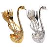Swan Dinnerware Set Zinc Alloy Gifts 6 Forks Swan Base Utensils Flatware for Tea Fruit Kitchen Banquet Countertop