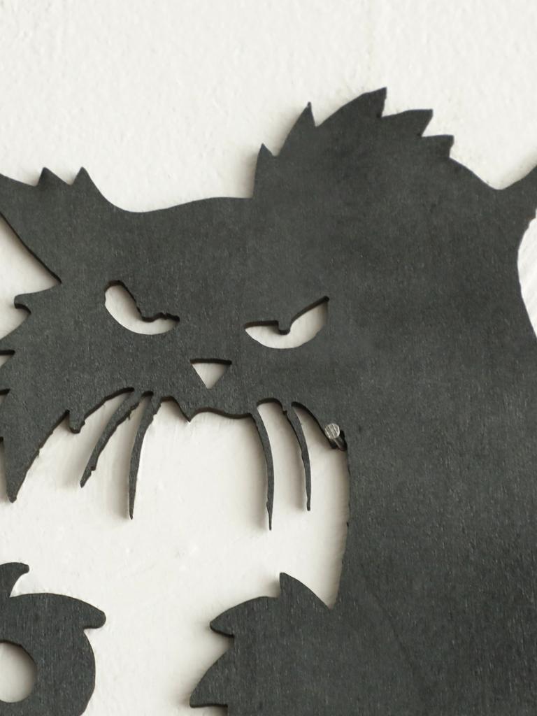 Wooden Halloween Yard Stake Black Cat Silhouette Garden Decoration Spooky Outdoor Decor for Lawn Pathway Halloween Party Display