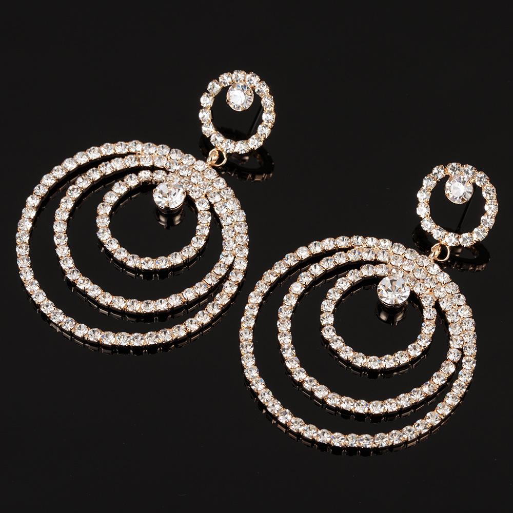 

Exaggerated Circle Pendant Long Earrings - European & American Style, Dangle Earrings for Women E300 золотий