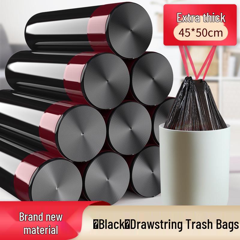 

Handheld Large Black Drawstring Trash Bags, Household Thickened Disposable Plastic Bags Customizable Bulk Discount