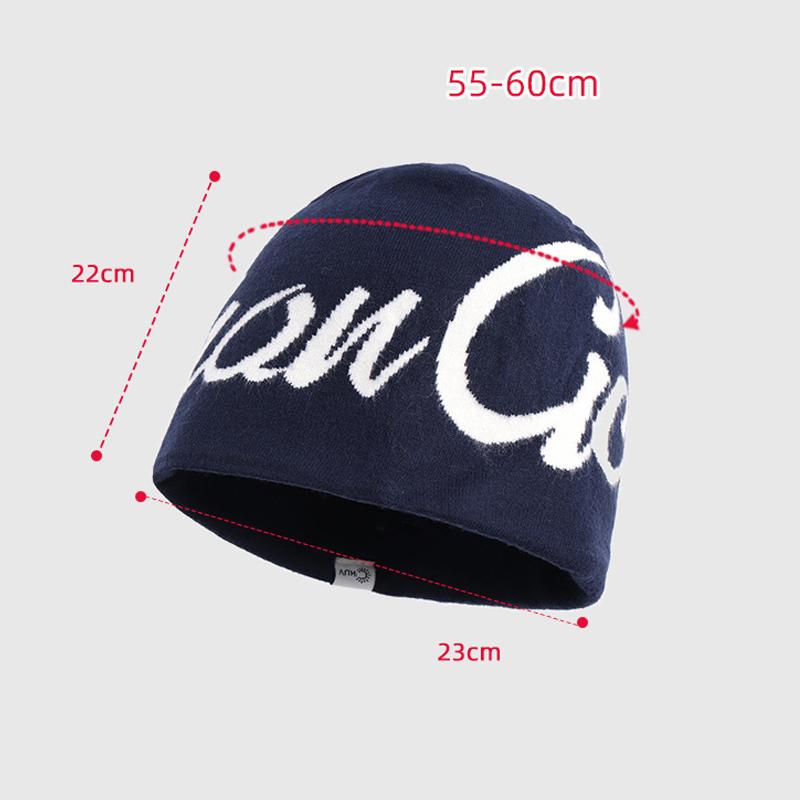 Autumn Winter Hat Women's Knitted Letter Wool Hat Warm Ear Protection Hat