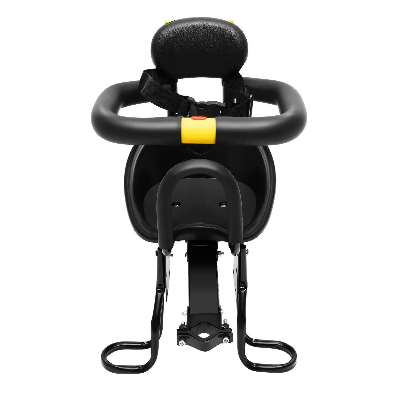 Bike Kids Seat Front Mount Child Bicycle Seat Adjustable Toddler Carrier for Mountain Bike Road Bike Cycling Safety чёрный