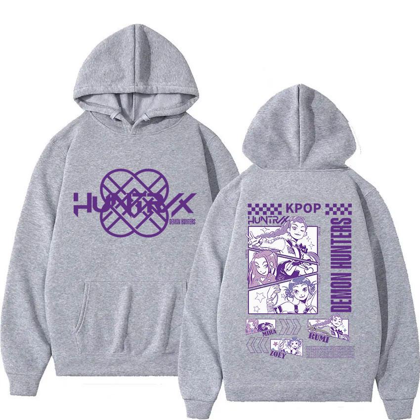 2025 K-pop Demon Hunters Film Graphic Print Hoodies for Men Women Fleece Sweatshirt Vintage Long Sleeve Loose Soft Street Hoody