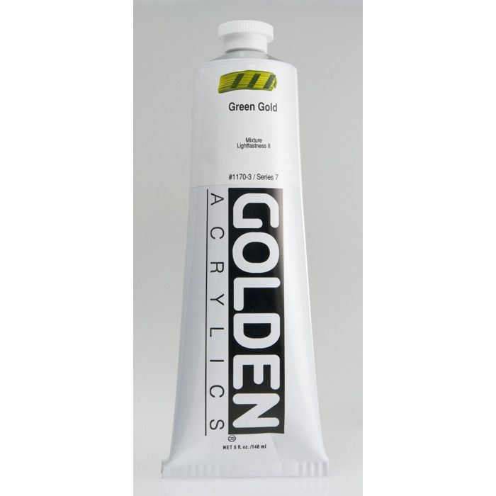 Peinture Acrylique Épaisse - GOLDEN - Green Gold - 150ml - Résistance à la lumière - Consistance lisse