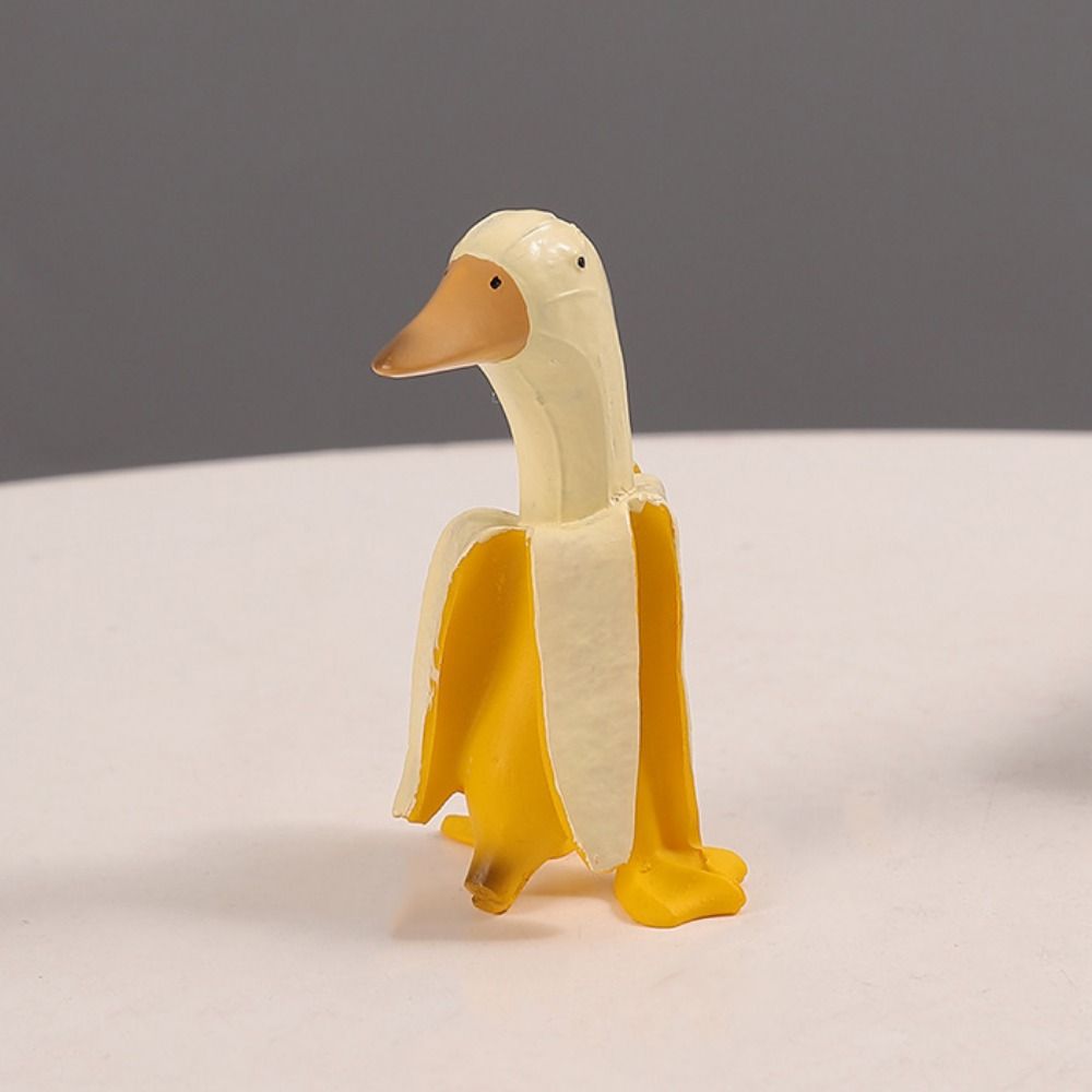 Cute Cartoon Banana Duck Unique Animal Ornaments Funny Banana Duck Figurines  Birthday Gift