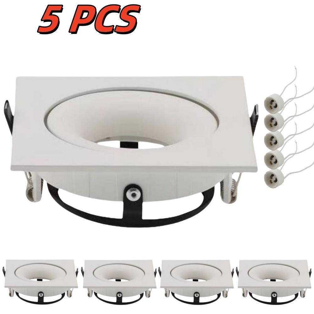 

5 шт. Регулируемая монтажная рамка для потолочного светильника, встраиваемая с цоколем GU10, держатель для потолочного точечного светильника, размер отверстия для крепления 95 мм