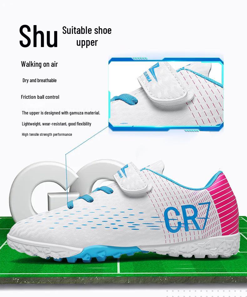 Chaussures de Football Cross New Falcon pour Enfants à Velcro, Crampons Longs Homme, Entraînement Femme, Compétition Pro Jeunesse
