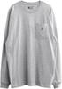 Carhartt Men's K126 Heather Grey Long Sleeve T-Shirt, Pocket, Loose Fit, Workwear, Size L [Parallel Import]