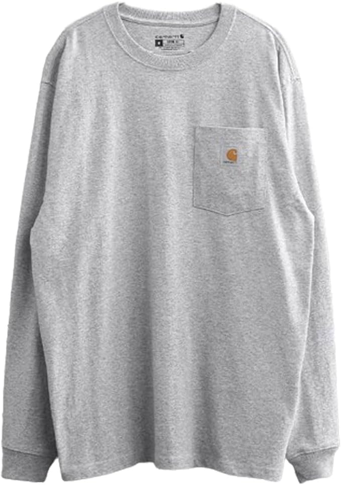 

Carhartt K126 Вересково-серый С длинным рукавом Свободный размер L Мужская футболка, Карман, Посадка, Рабочая одежда, [Б/у]