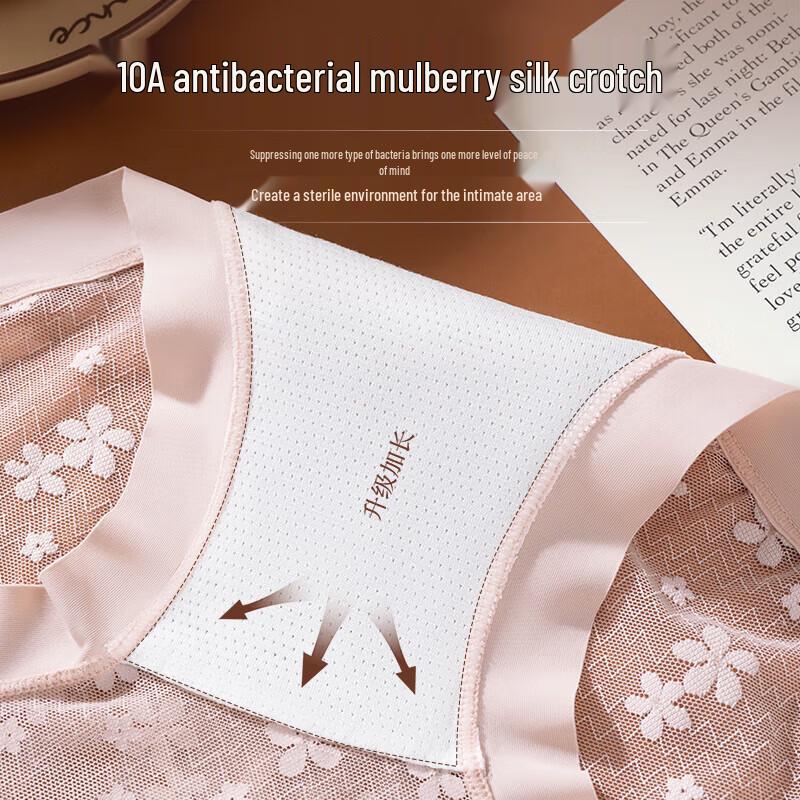 Yalu Women's Lace Mesh Breathable Antibacterial Briefs (3-Pack)