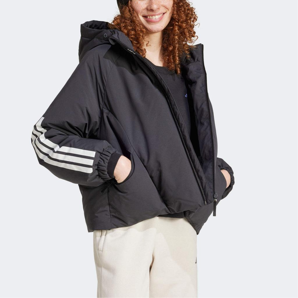 Adidas Logo Módní Trend Pohodlná Teplá Péřová Bunda Dámská Svrchní Oblečení Černá JG3866