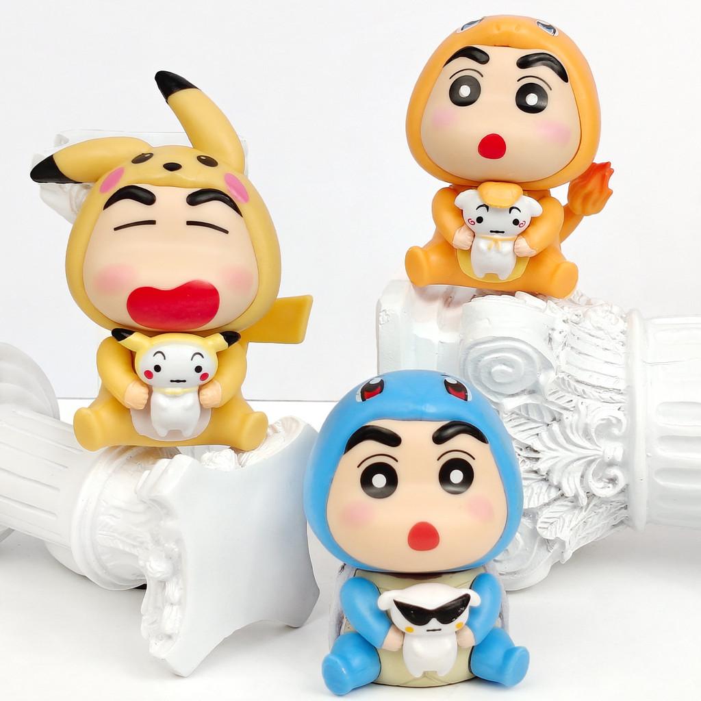 Crayon Shinchan Cosplay Pikachu Pvc Figurine With Collectible Toy For Kids And Fans
