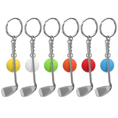 6 Stück Mini Golfschläger Ball Schlüsselanhänger Kreativer Schlüsselanhänger Anhänger Dekoration für Taschen Schlüssel