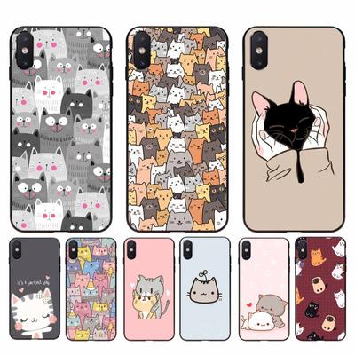 Cartoon Cut Cat Soft Phone Cover for Iphone 11 12 13 Mini Pro Max X XS MAX 6 6s 7 8 Plus 5 5S 5SE XR SE2020