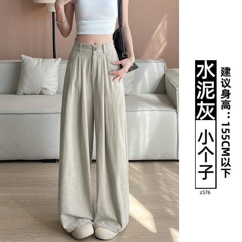 Suit pants children's autumn and winter new white velvet vertical straight-leg pants small corduroy wide-leg pants