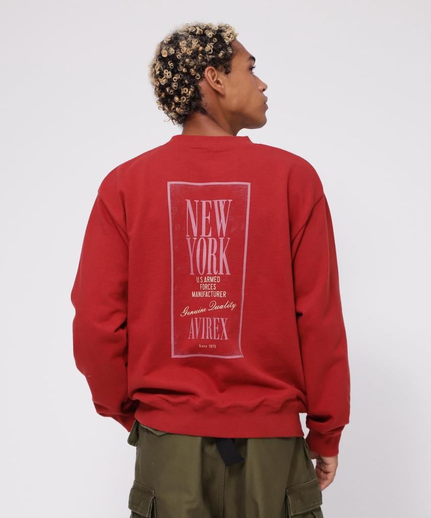 AVIREX TAPESTRY OF NEW YORK CREWNECK SWEAT(WEB&DEPOT Exclusive) men's F 104 dark red 783-4232015