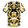Men's Baroque Style Animal & Ornament Print Short Sleeve T-shirts Summer Round Neck Fashionable Casual Men's T-shirts