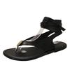 Fashion 2025 Women Flats Sandals New Summer Shoes Fashion Flip Flops Ladies Shoes Rome Black Sandals Classic Buckle Zapatos De Mujer
