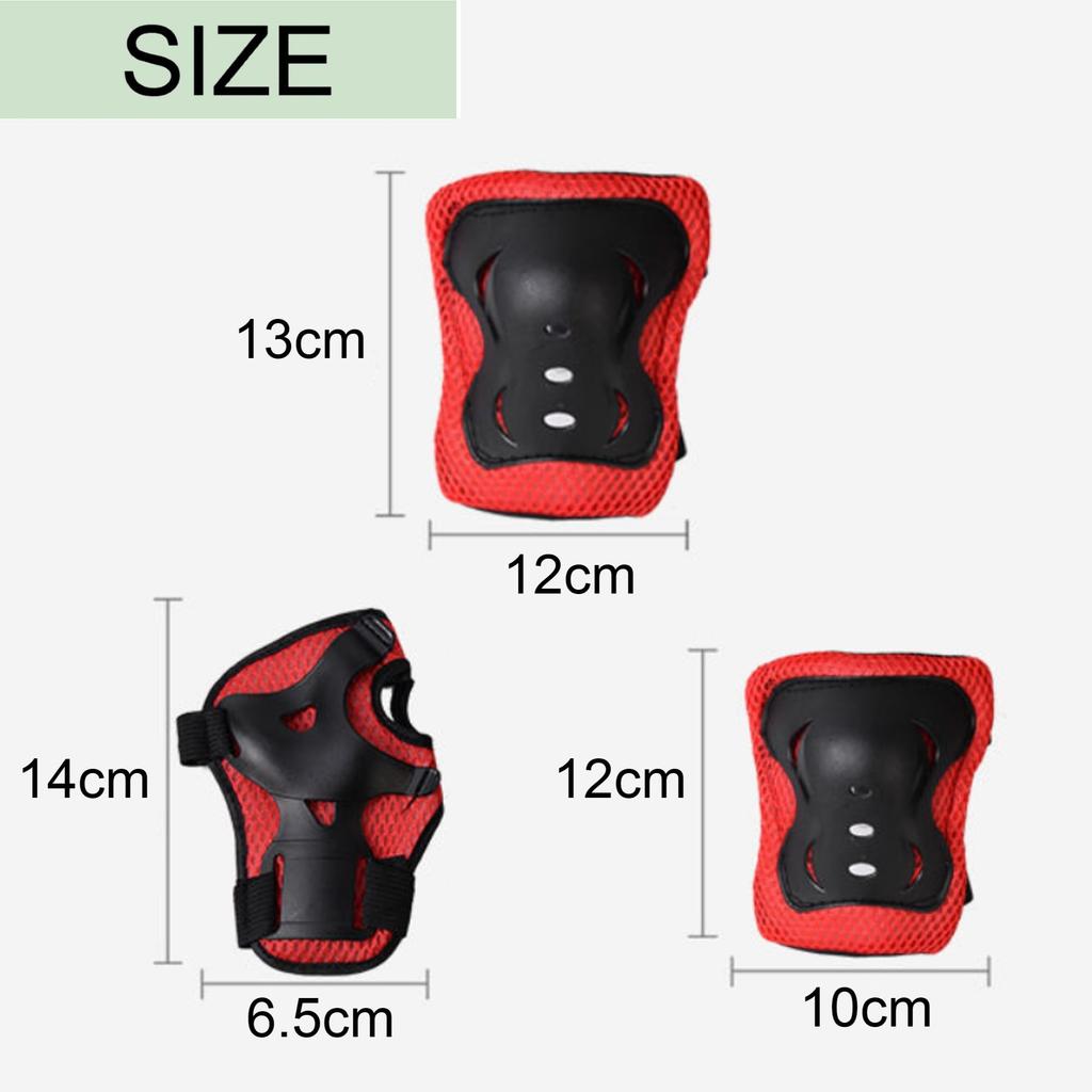 Asdays Protective Protective Pads for and Set Kids' Gear, Cycling, Wrists, Elbows, Knees, 6-Piece (Black)