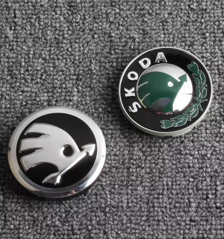 4PCS 56mm Car Wheel Center Hub Cap Emblem Metal Sticker For Skoda Kylaq Elroq Octavia Enyaq Kamiq Scala Rapid Superb Karoq Fabia