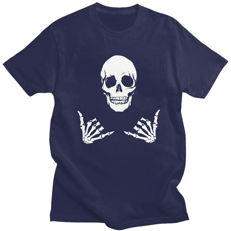 Custom Funny Skeleton Skull T Shirt for Men Pure Cotton Tshirt Leisure Tees Tshirt Slim Fit