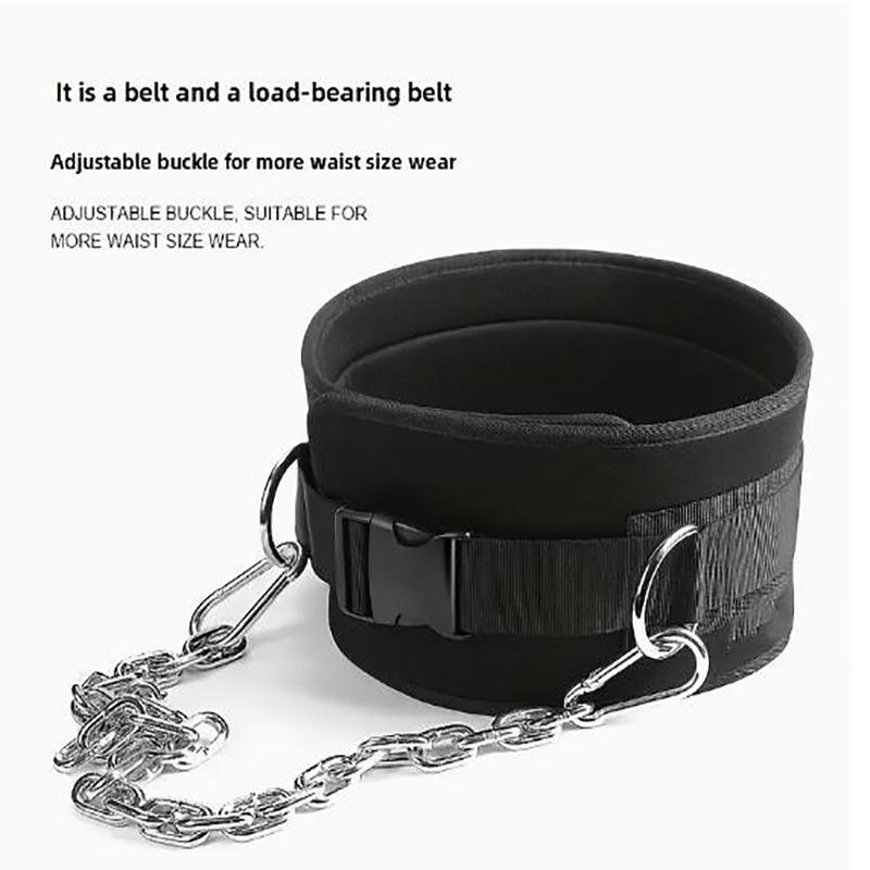

Thicken Weight Lifting Belt With Chain Dipping For Pull Up Carrying Fitness Back Muscle Strength Training
