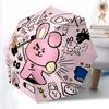 1pc BT21 Automatic Folding Umbrella - Compact 8-Rib Design, Durable Plastic & Iron, Perfect Gift for Friends & Family, Outdoor Umbrella, Fashionable A