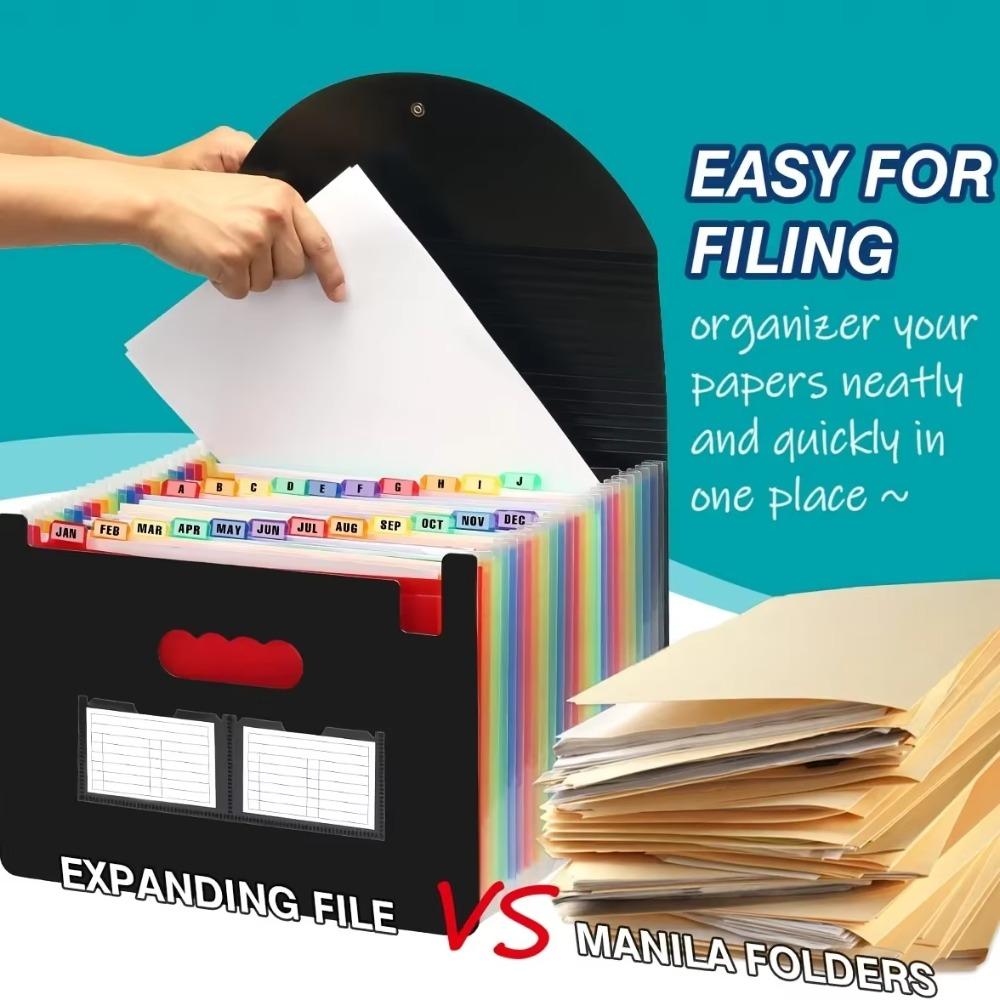 Plastic Expandable Filing Box 25 Pockets Art Supplies Folder File Folder Organizer  Drawing Paper