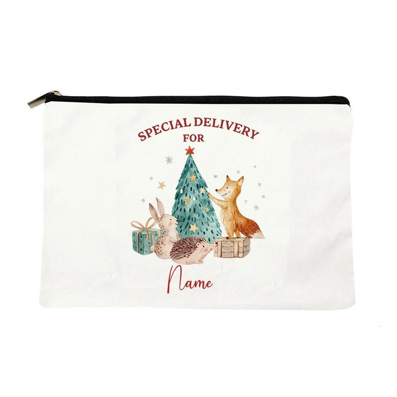 Personalized Christmas Cosmetic Bag and Wash Bag Custom Christmas Santa Christmas Style Decoration Gift for Girl Friend or Mom