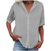 Tops de Algodón Lino para Mujer Camisas de Manga Corta Holgadas Camisetas Boho Blusas Vintage