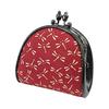 Inden-ya Inden Coin Purse with Clasp, Deer Leather, Red Base X White Lacquer, Dragonfly Pattern, 72H, 1105-13-008, Made In Japan