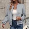Women's Autumn and Winter New Solid Color Simple and Exquisite Zipper Jacket Baseball Collar Casual Jacket 5XL