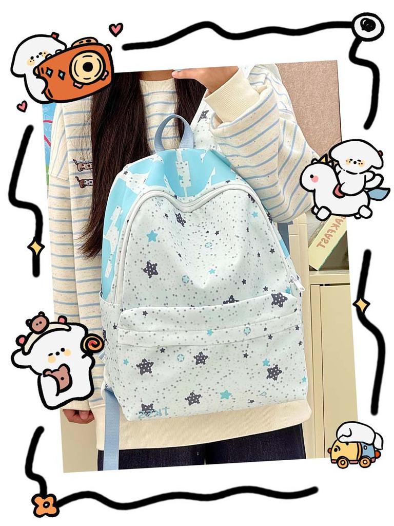 Schoolbag Student School Bag Printed Japanese Cute Girl Backpack Women's Outdoor Travel Versatile Commuter Backpack