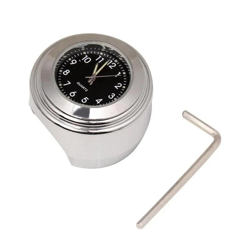 Universelle 7/8 "Motorraduhr, staubdichte Quarzuhr, wasserdicht, für die Lenkermontage, Motorrad-Fahrplanuhr mit Schraubenschlüssel
