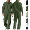 Spring and Autumn Men's Vertical Striped Trousers, Stand-up Collar Jacquard Color-blocked Pit Strip Sweatshirt Casual Sports Suit