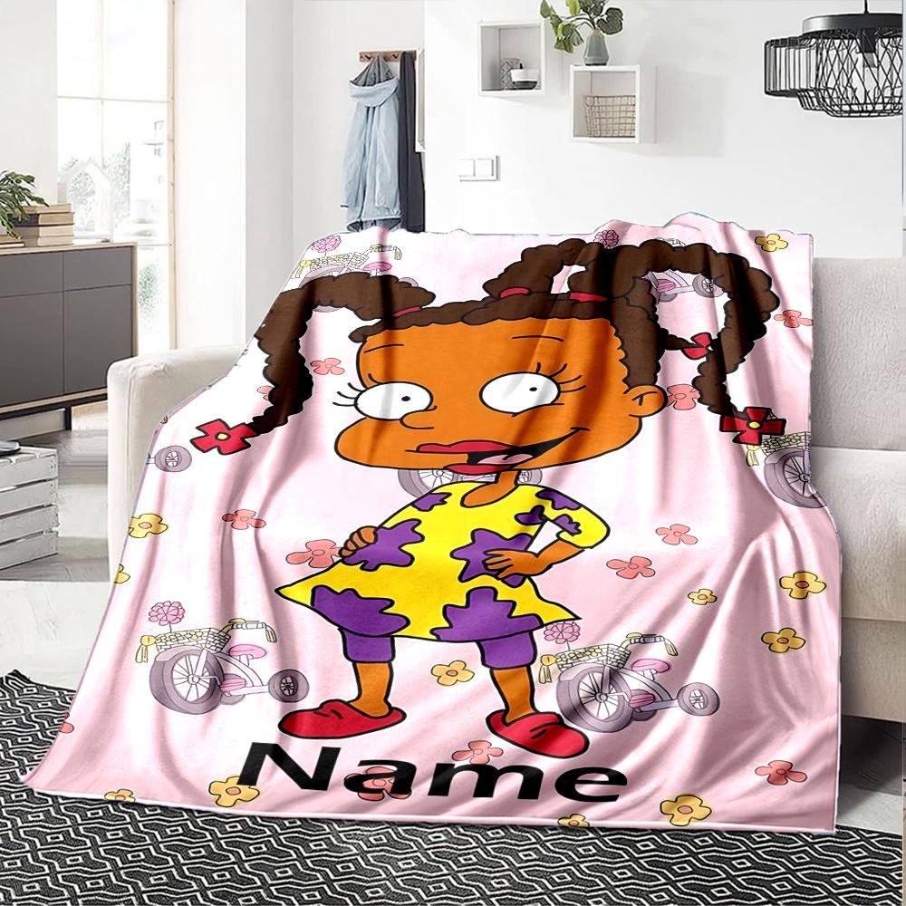 Custom Name Rugrats Theme Printed Blanket - Perfect for Couch, Bed, Travel & Outdoor Use | Machine Washable, Cozy & Durable.