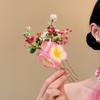 Bohemian Large Flower Hairpin Side Clip Hair Comb Fresh Artificial Floral Hair Clip  Spring