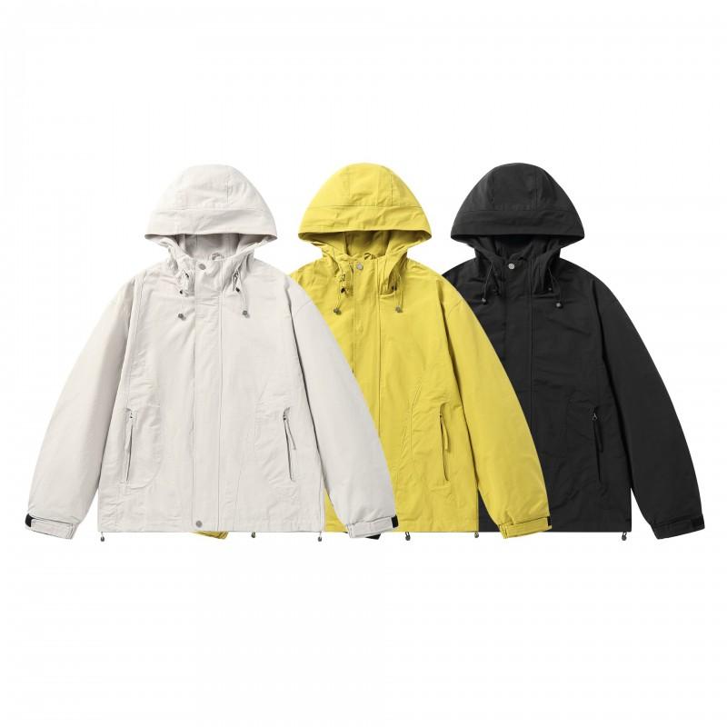 Unisex Oversized Hooded Jacket Outdoor Retro Camping Style Cotton Blend Windbreaker Fall