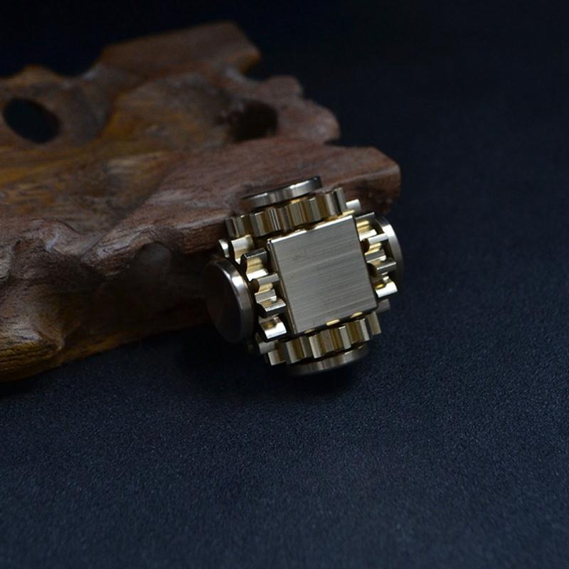 Gear Cube Spinner Finger Copper Mechanical Gyro  Linkage Hand Spinner Fingertip Adult Decompression Edc Toys
