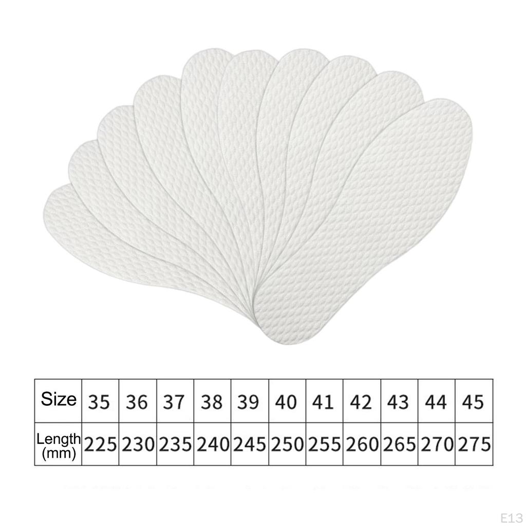 10Pcs Disposable Shoe Liners Breathable Insoles Pads for Women Inserts Running