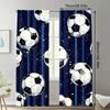 Blue Football Printed Curtains Are Suitable Bedrooms Living Rooms Home Decoration Christmas Curtain For Room Made Of Polyester