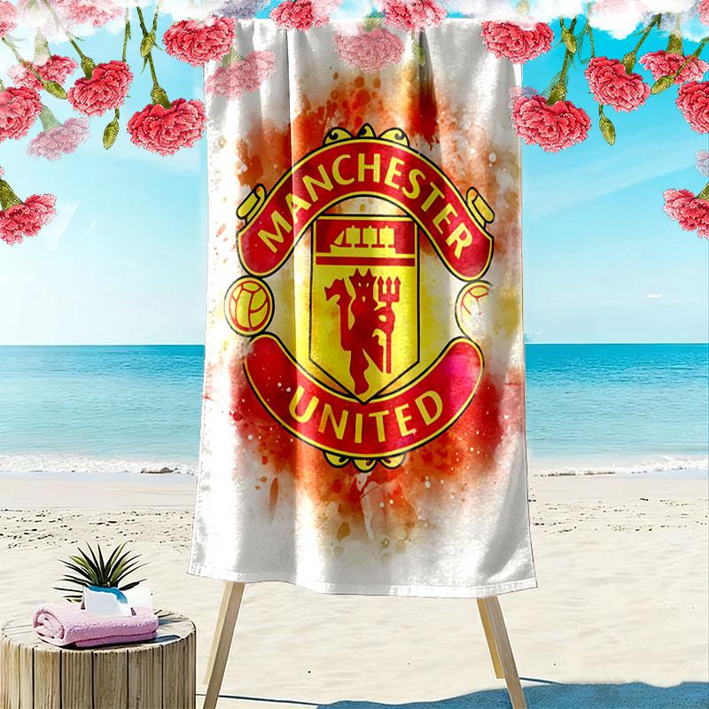 Royal MUFC Crown Print Beach Towel, Large Soft Quick Dry Towel for Beach Camping Swimming