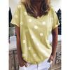 and America Cross Border Export Fashion Summer Women's Casual Short Sleeve T-Shirt Loose Polka Dot Plus Size Plus Size Ladies Half Sleeve Top T-shirt