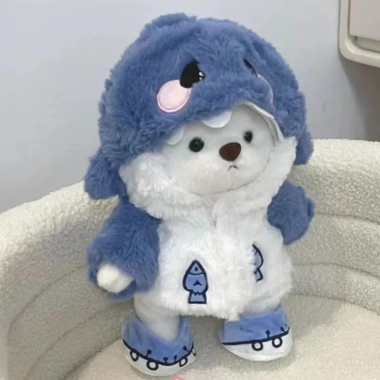 

английский: Толстовка Плюшевая игрушка Медведь Нарядная мягкая игрушка Кукла Подарок one size синий