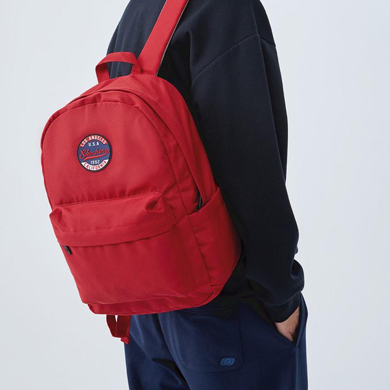 Skechers Backpack Campus Style Large Capacity Water-Resistant Fabric Student Backpack Unisex Backpacks Racing-Red L419U033-005G