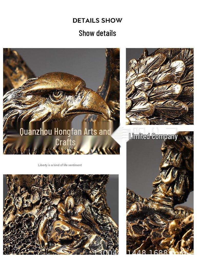 Antique Bronze Eagle Wine Cabinet Ornament for Living Room or Entrance